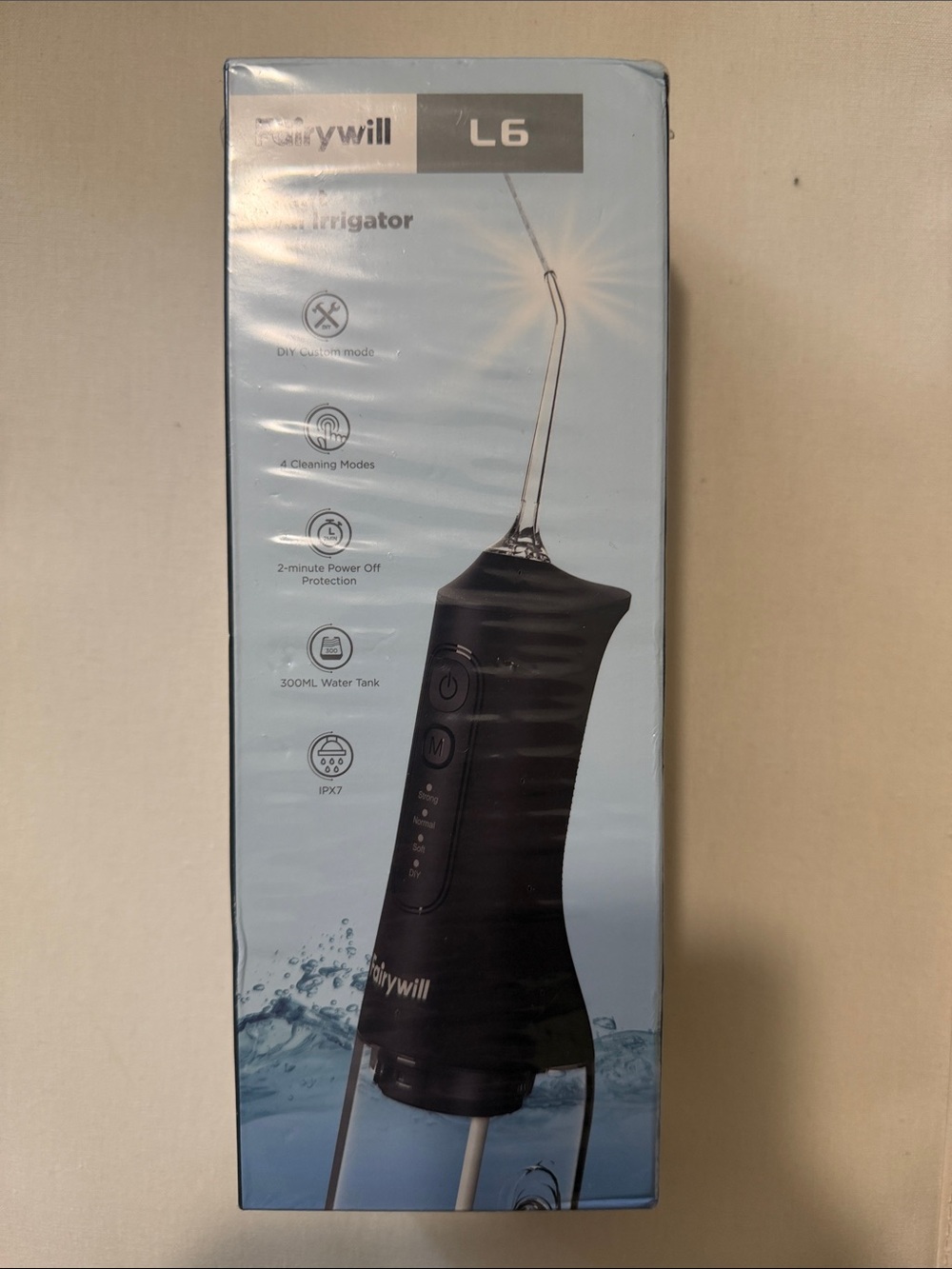 L6 Black Portable Water Flosser - Travel Oral Irrigator